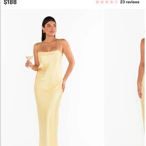 Elegant Yellow Satin Slip Dress